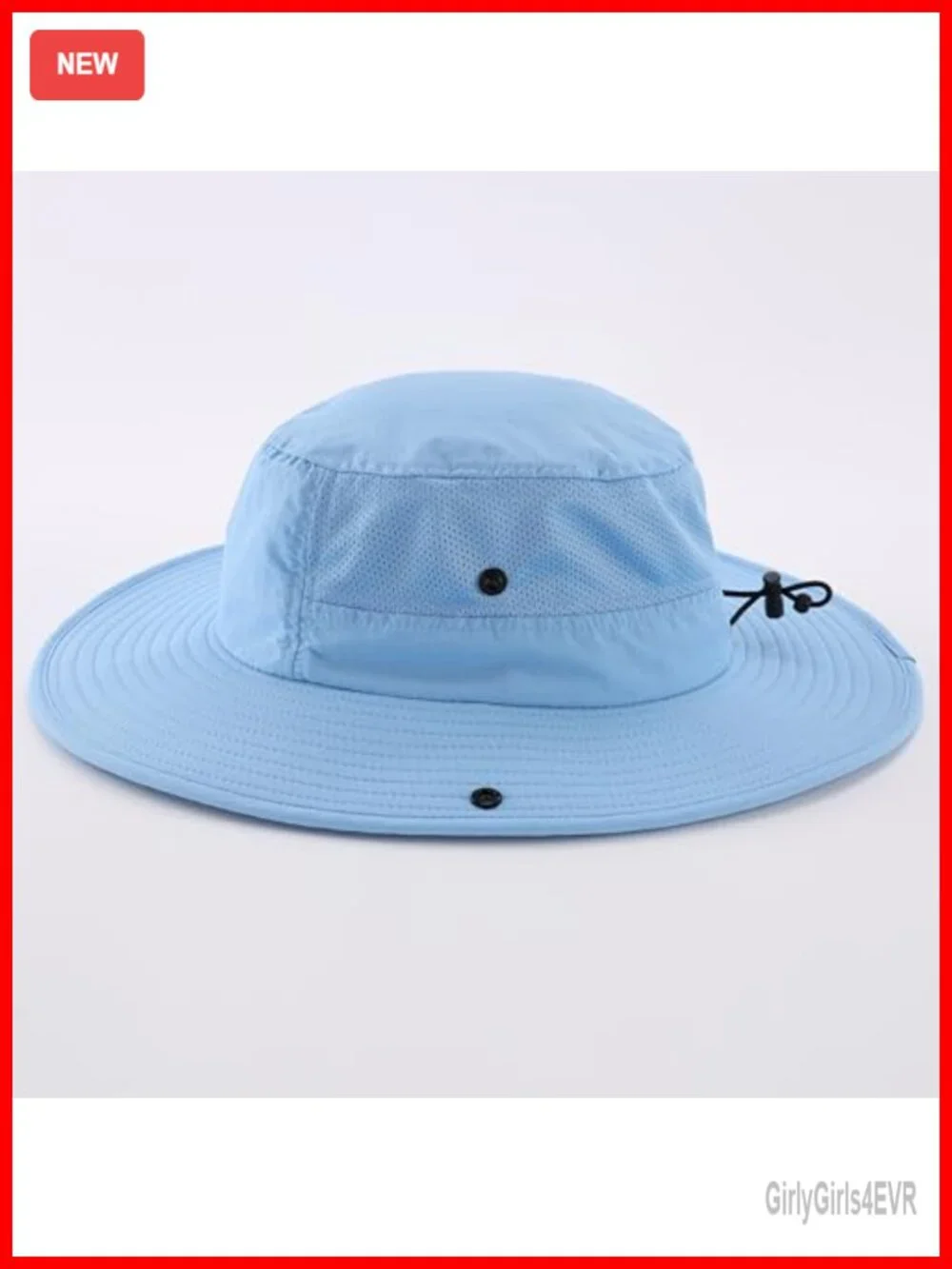 UPF50+ Wide Brim Sun Hat with Adjustable Chin Strap for Fishing Hiking